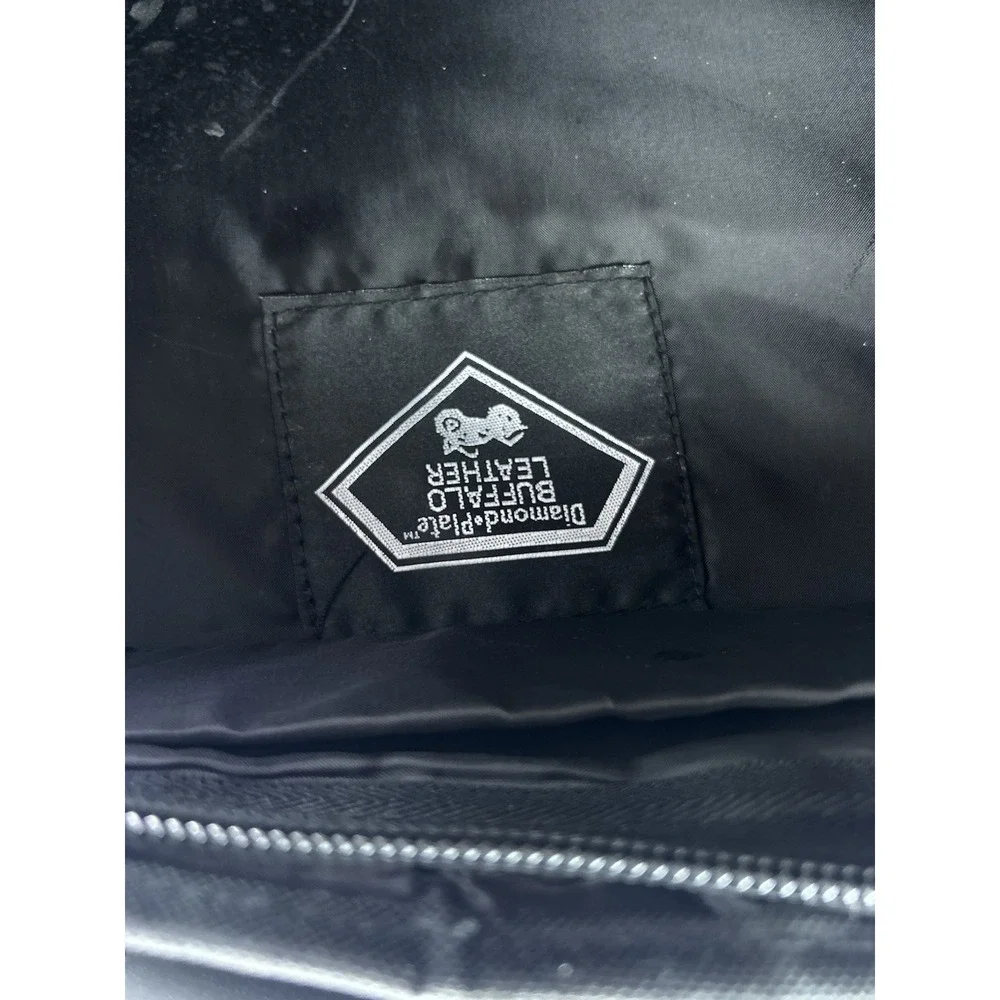 Diamond Plate Buffalo Leather Motorcycle Storage Bag Luggage